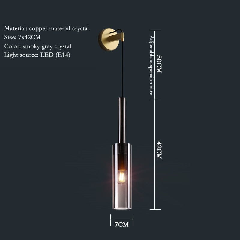 Elegant Lyrian Copper And Crystal Nordic Pendant Lights Set