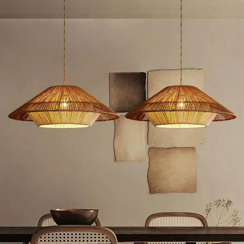 Aurelle Rattan Wabi Sabi Pendant Lights For Cozy Spaces