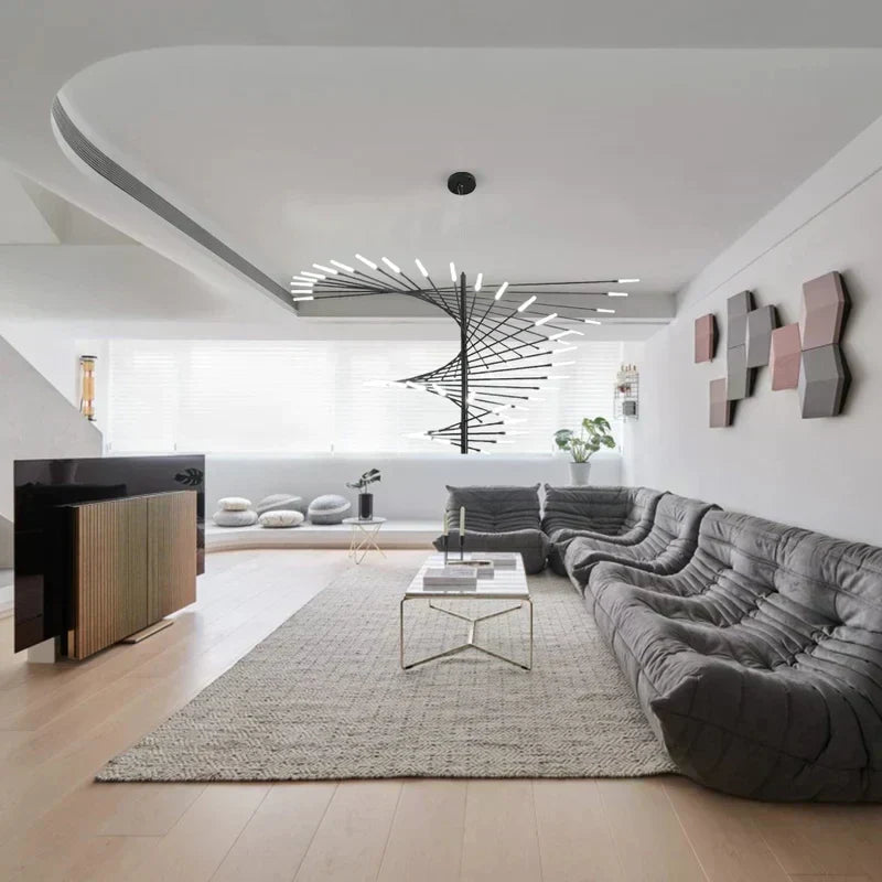 Astrae Spiral Chandelier Modern Loft Ceiling Light By Solene