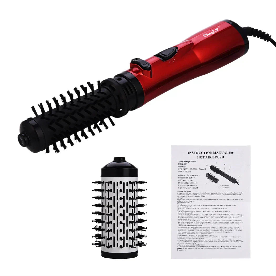 Brosse soufflante ionique chauffante auto-rotative VeloCur pour du volume