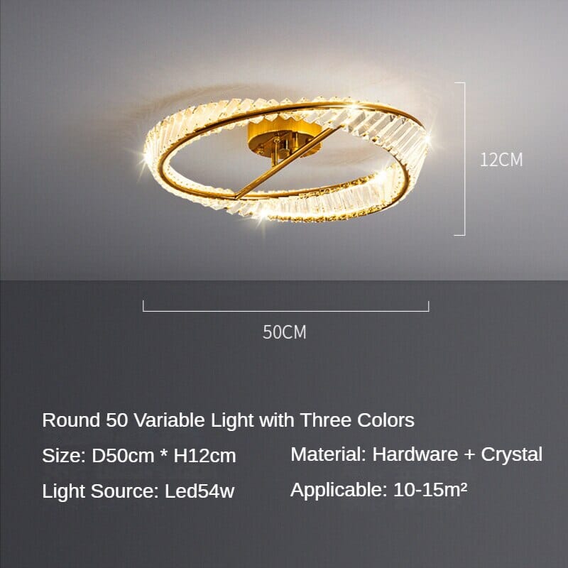 Aurelle Crystal Ring Chandelier Modern Ceiling Light