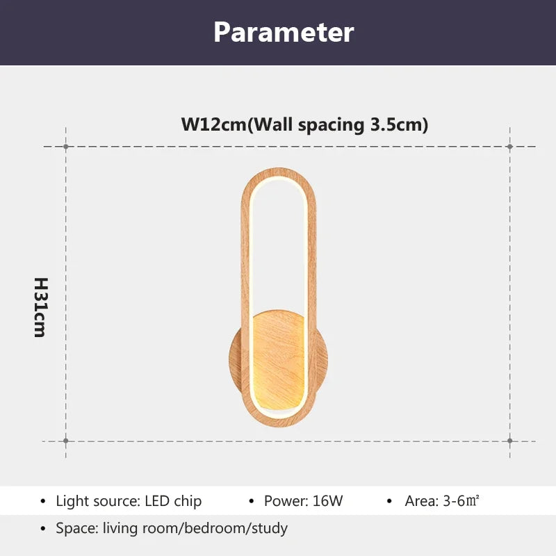 Fernwood Wall Lamp | Wooden LED Glow for Natural Accent