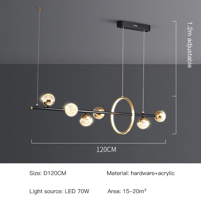 Solara Orb Chandelier in Black Gold Finish for Modern Homes