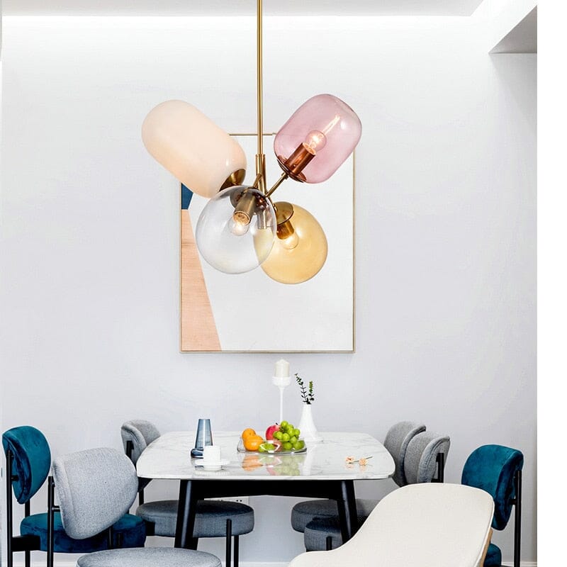 Vellara Colorful Glass Pendant Light In Postmodern Style