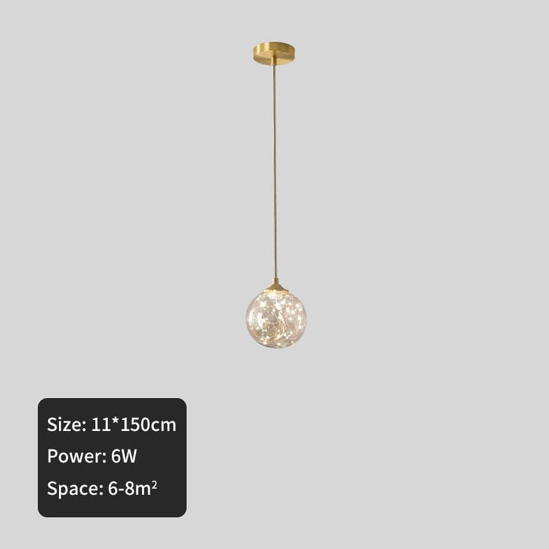 Eloria Nordic Glass Ball LED Pendant Light With Bubble Orbs