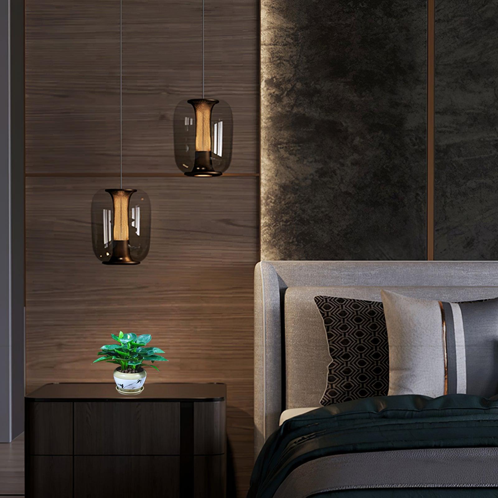 Aurea üveg függeszték lámpák nappalikba lágy, meleg fényű világítással