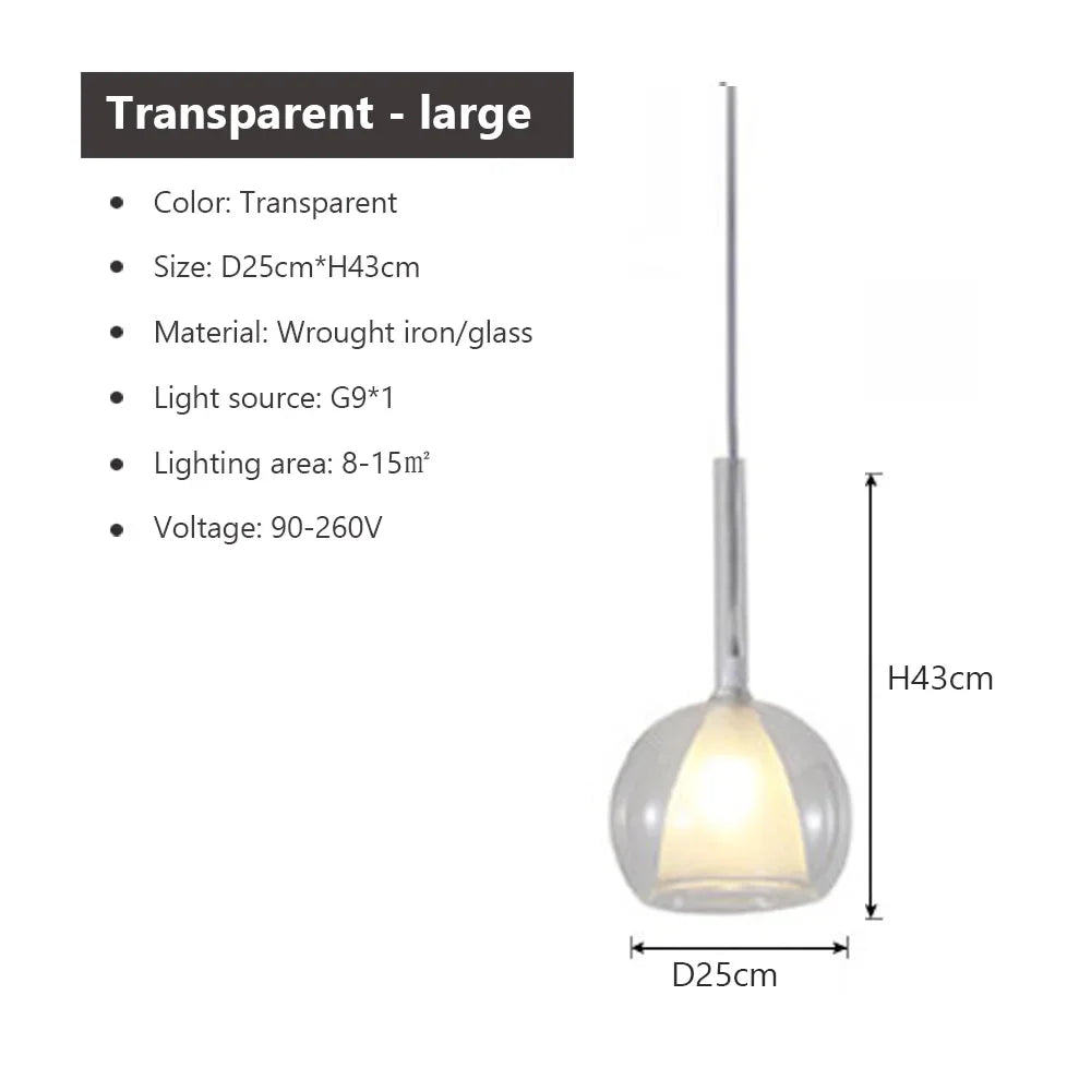 Nyara Nordic LED Glass Pendant Light with Double Shade