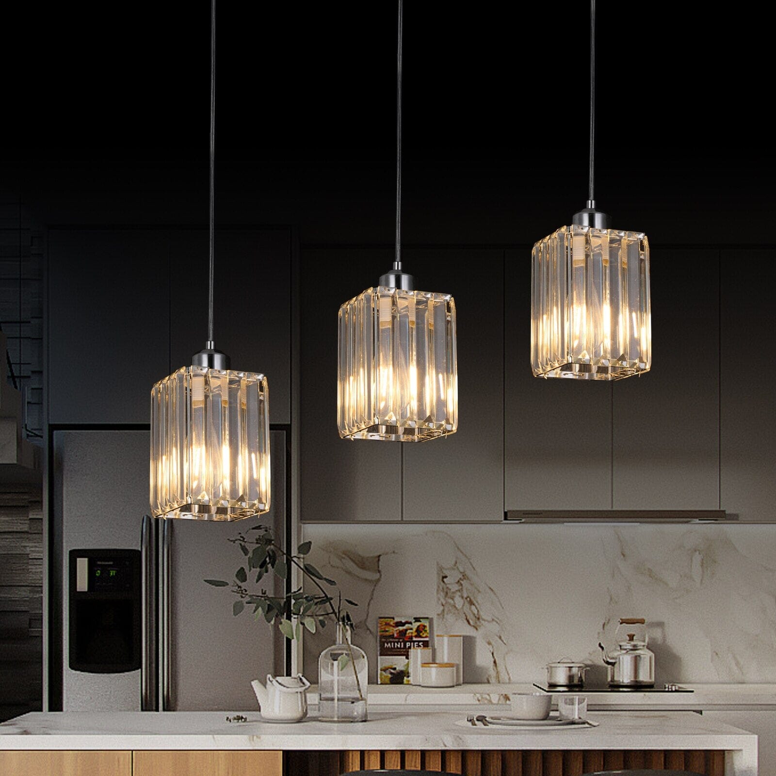 Lumistra Crystal Glass Pendant Light for Living Rooms