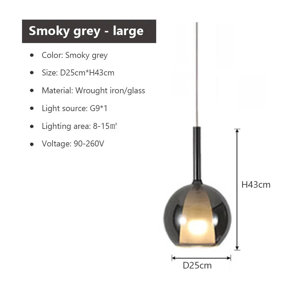 Nyara Nordic LED Glass Pendant Light with Double Shade