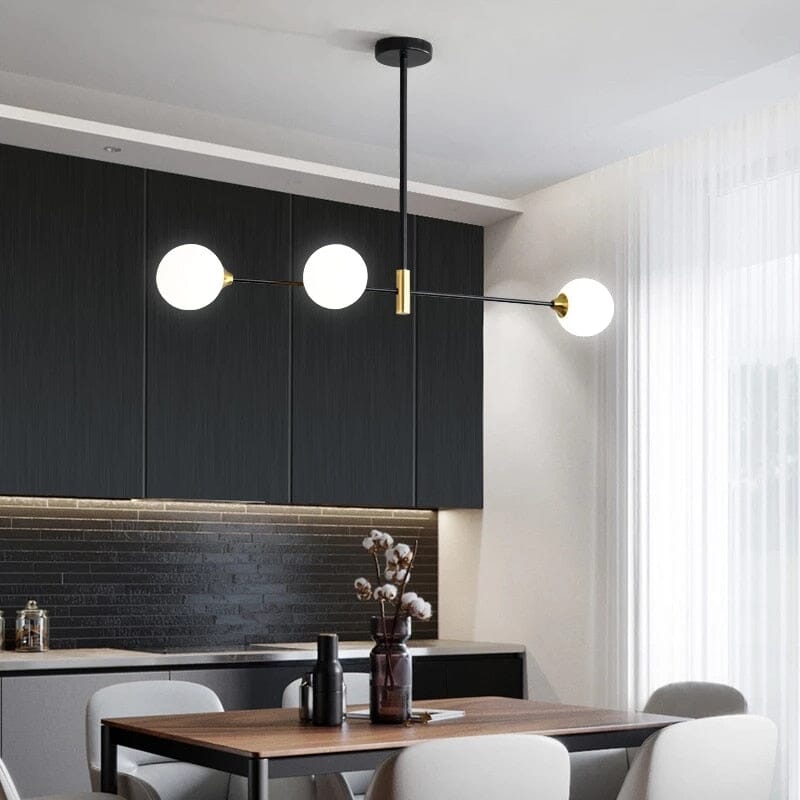 Lampa wisząca LumaBean ze szklaną kulą i miękkim światłem LED