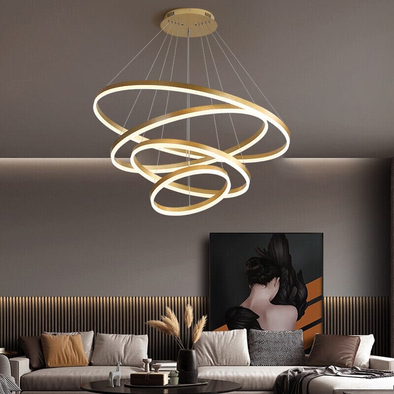 Aurora Ring LED Chandelier - 3- or 6-Ring for Homes