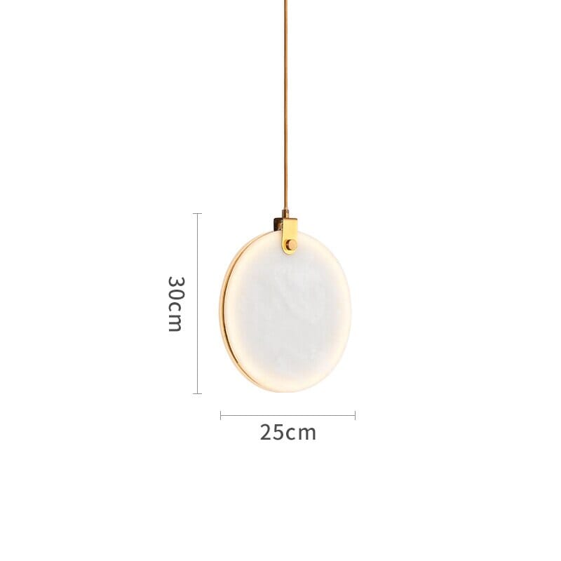 Lynora Marble Stone Pendant Light White Resin Shade