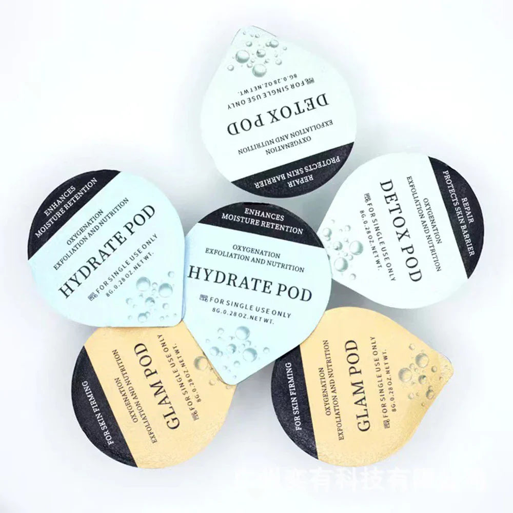 7 typer ansiktsmaskin med koldioxid- och syrebubblor för serum, gelé, massage, skrubbning och föryngring