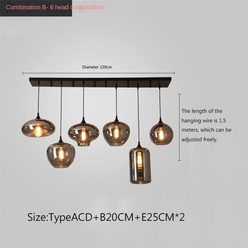 Lyra Glass Chandelier | Nordic Adjustable Height Light