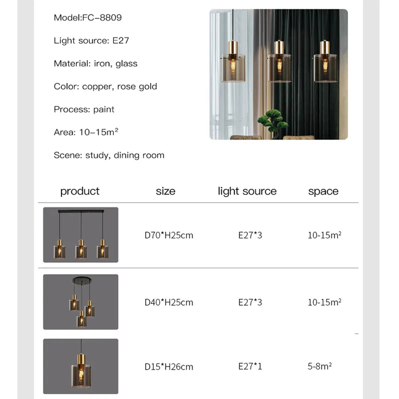 Aurelia glasspendellamper for koselig vintageglød