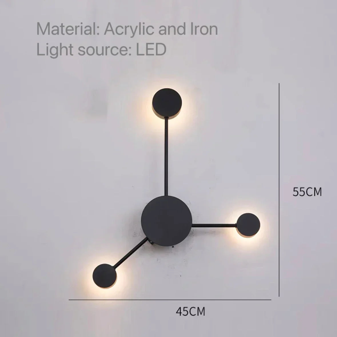 Lâmpada Escultura de Parede Geométrica Solarae para Espaços Modernos