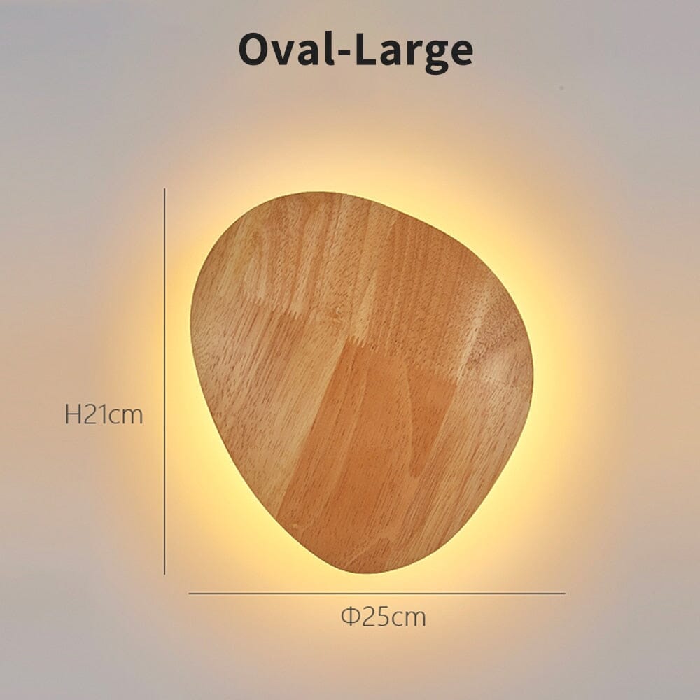 Elora Oval Wooden LED Wall Lamp for Rooms and Hallways