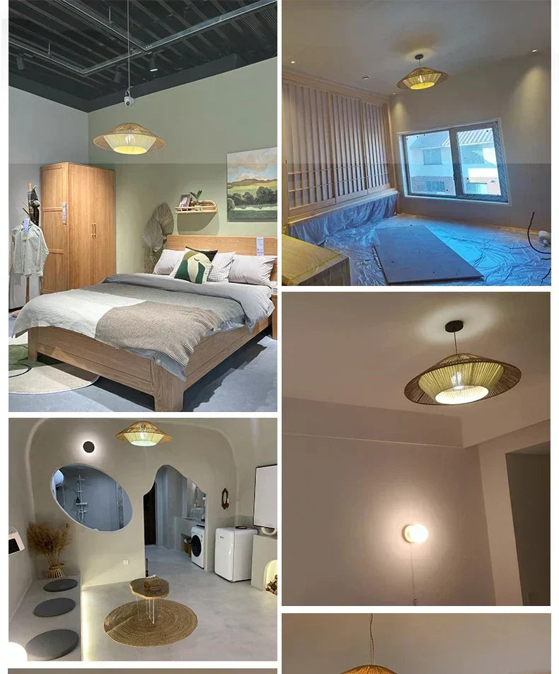 Aurelle Rattan Wabi Sabi Pendant Lights For Cozy Spaces