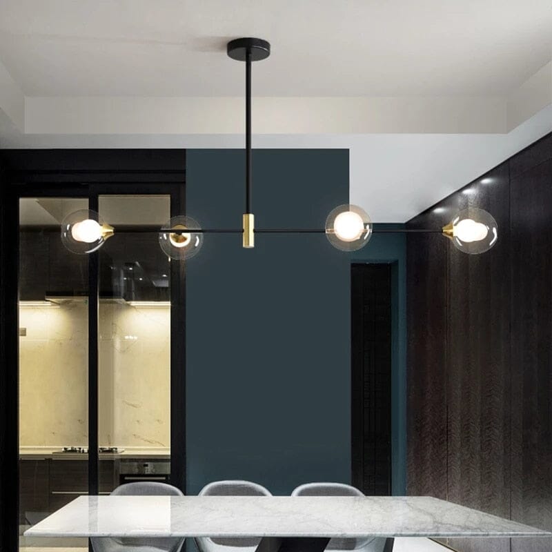 Lampa wisząca LumaBean ze szklaną kulą i miękkim światłem LED