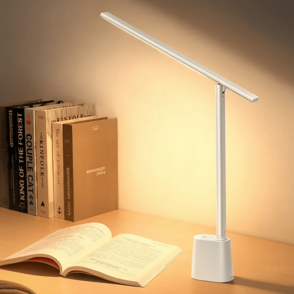 LumaFold Smart LED-skrivebordslampe med dæmpning og genopladeligt foldbart design