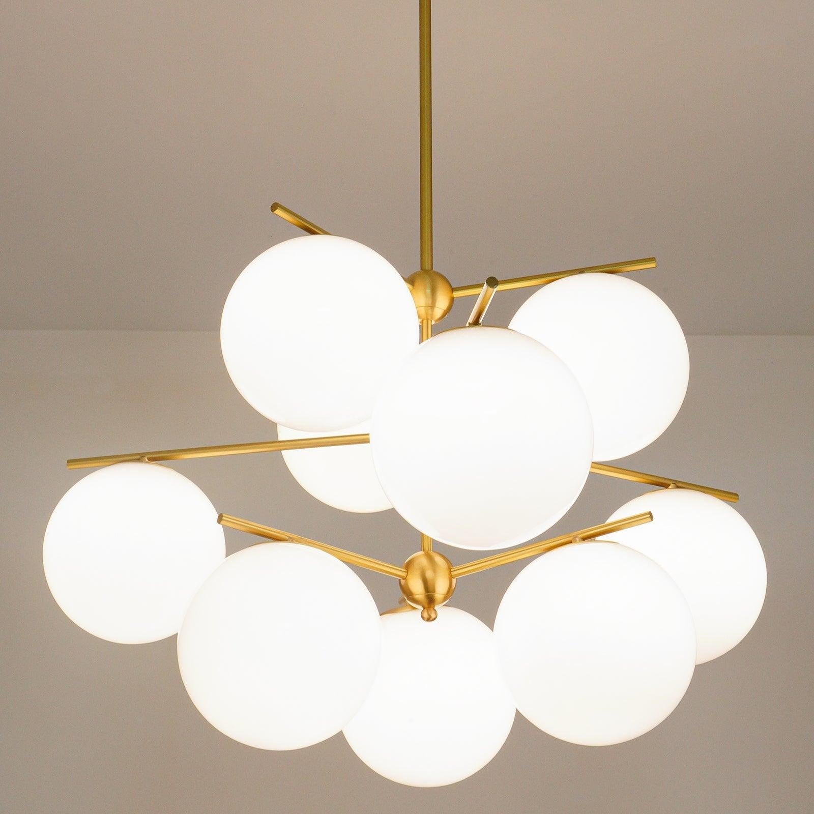 Liora | Luxury Brass Chandelier With Glass Orbs For Dining