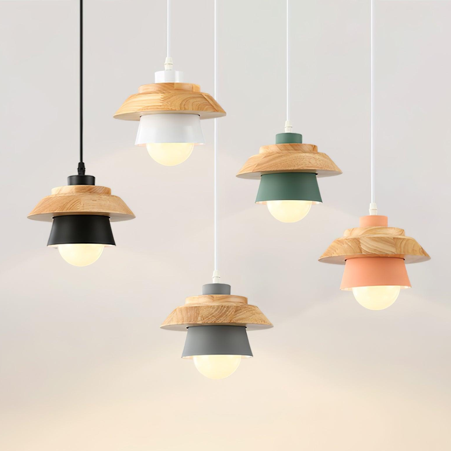 SylvaStone Wood and Stone Pendant Light for Living Spaces