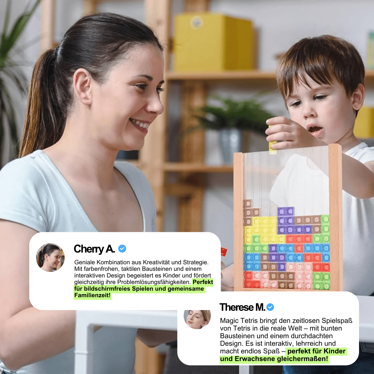 VerdantBlock Tetris Board Sustainable Family Puzzle Game