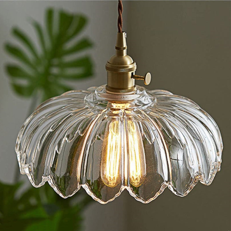 Solara Translucent Glass Pendant Light With Copper Base