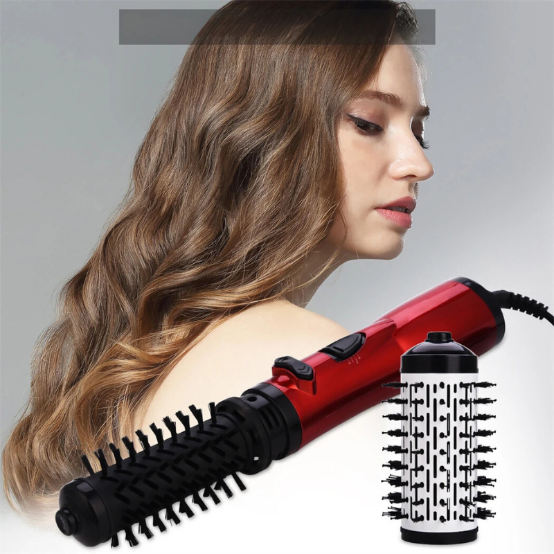 Brosse soufflante ionique chauffante auto-rotative VeloCur pour du volume