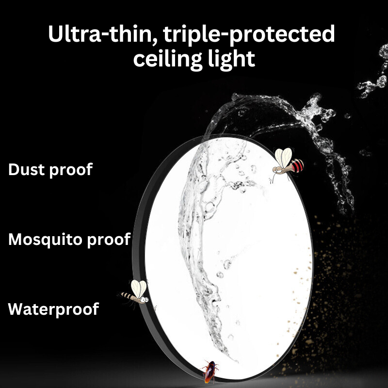 LumaNova Ultra-Thin Waterproof LED Bathroom Ceiling Light
