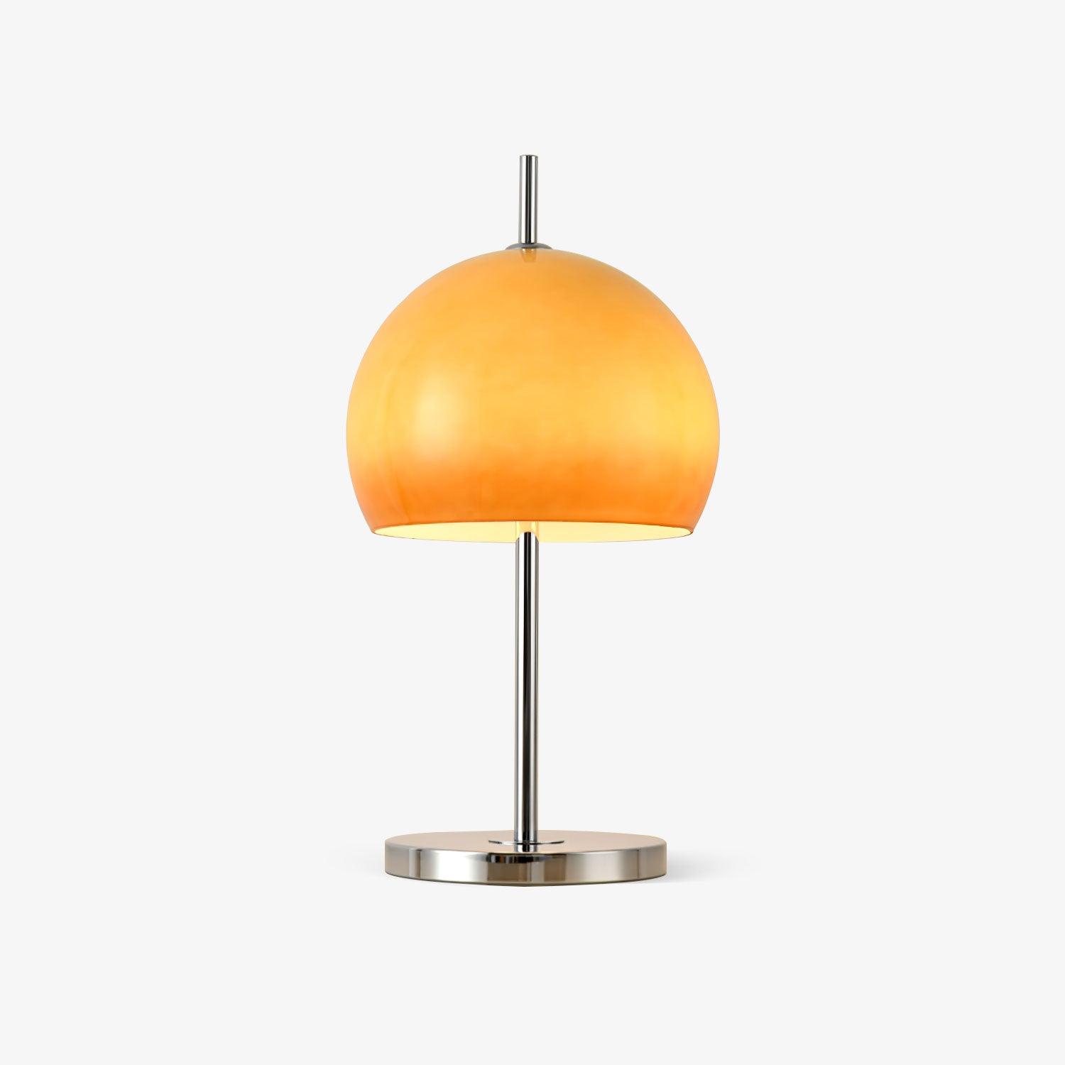 Aurelia Amber Glass Mushroom Bauhaus Table Lamp With Soft Glow