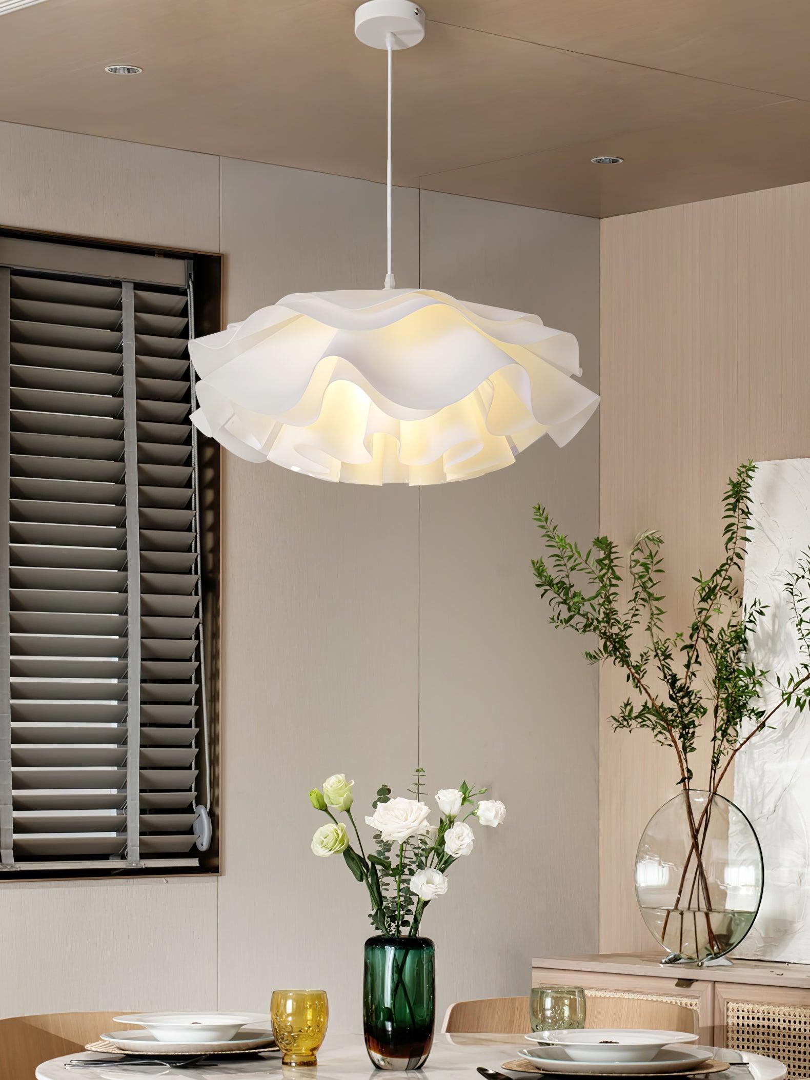 BloomHalo witte bloem LED hanglamp voor woningdecoratie