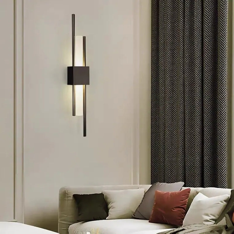 Aurena Modern Black And Gold LED Wall Lamp For Bedroom