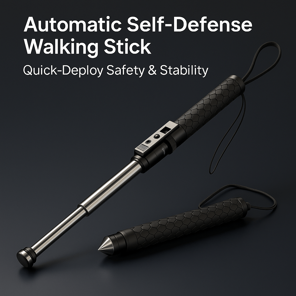 Sentinel Trek Self Defense Walking Stick with Automatic Deploy and Stability