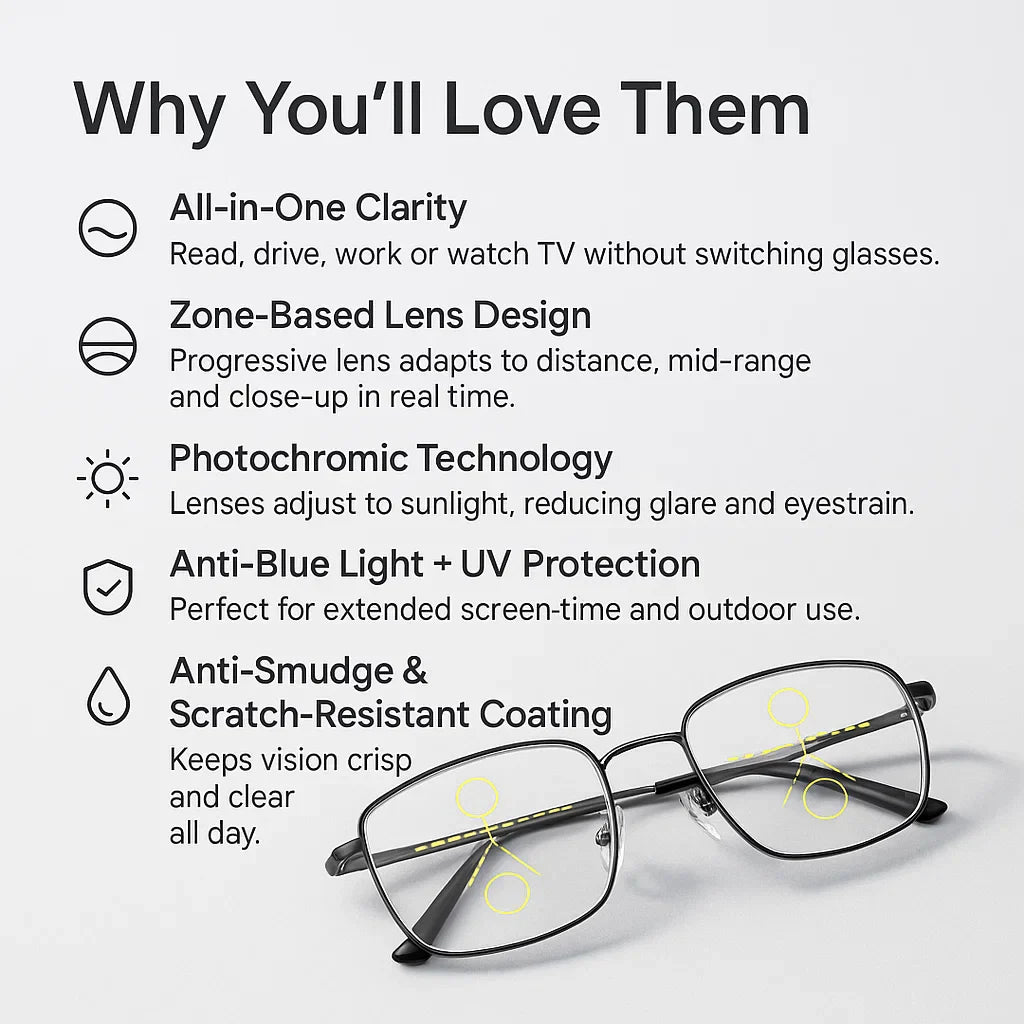 German Designed Progressive Eyeglasses for Clear All Day Vision