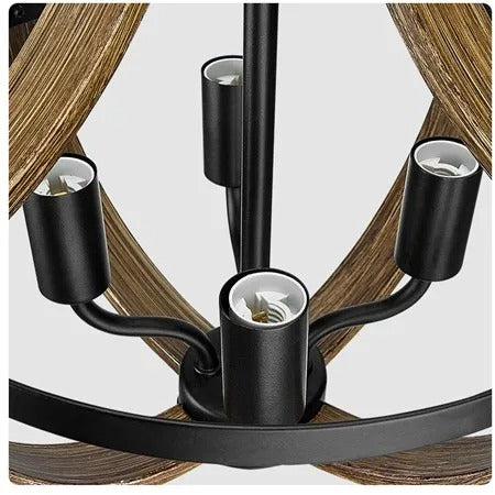 Orenda Rustic Glow Farmhouse Chandelier With Iron Finish