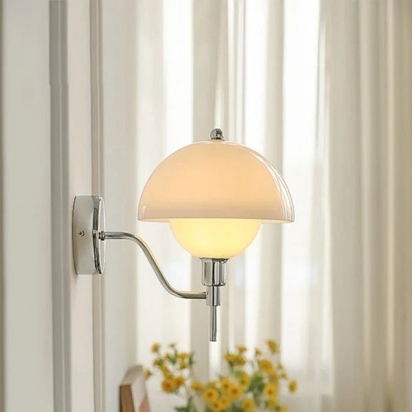 Aurelia Cream Mushroom Hallway Wall Light With Warm Glow