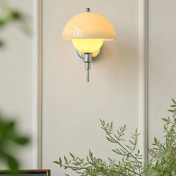 Aurelia Cream Mushroom Hallway Wall Light With Warm Glow