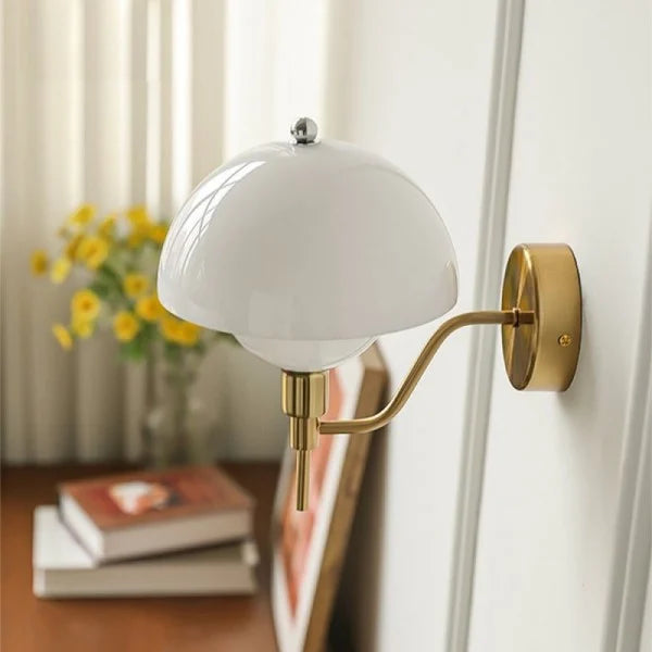 Aurelia Cream Mushroom Hallway Wall Light With Warm Glow