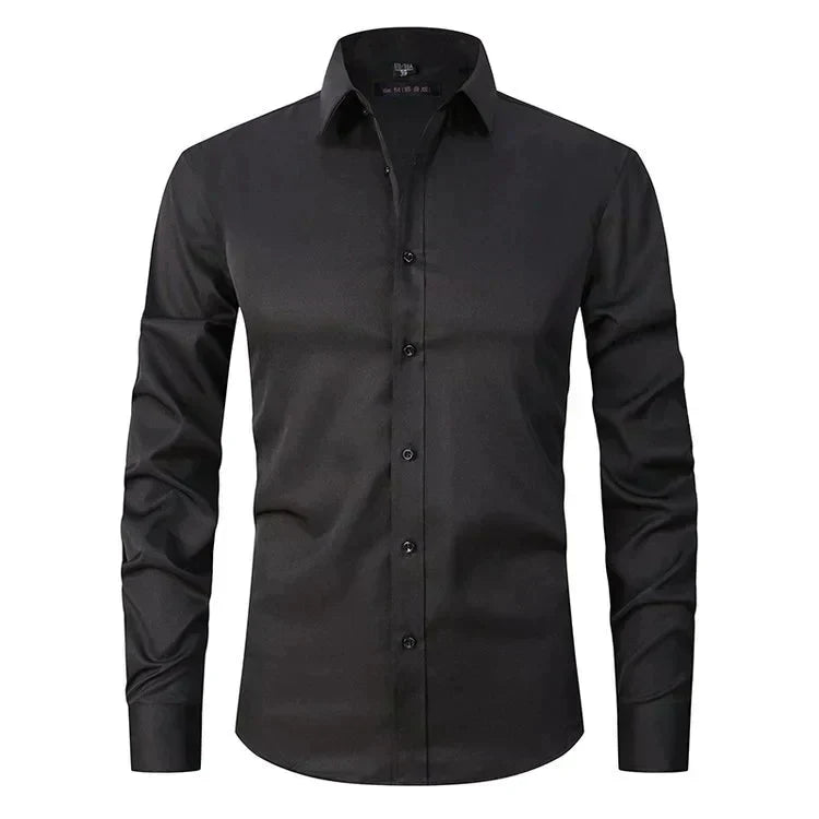 LumaEase TeddyStretch Camisa Anti-Rugas Conforto Auto-Vestível