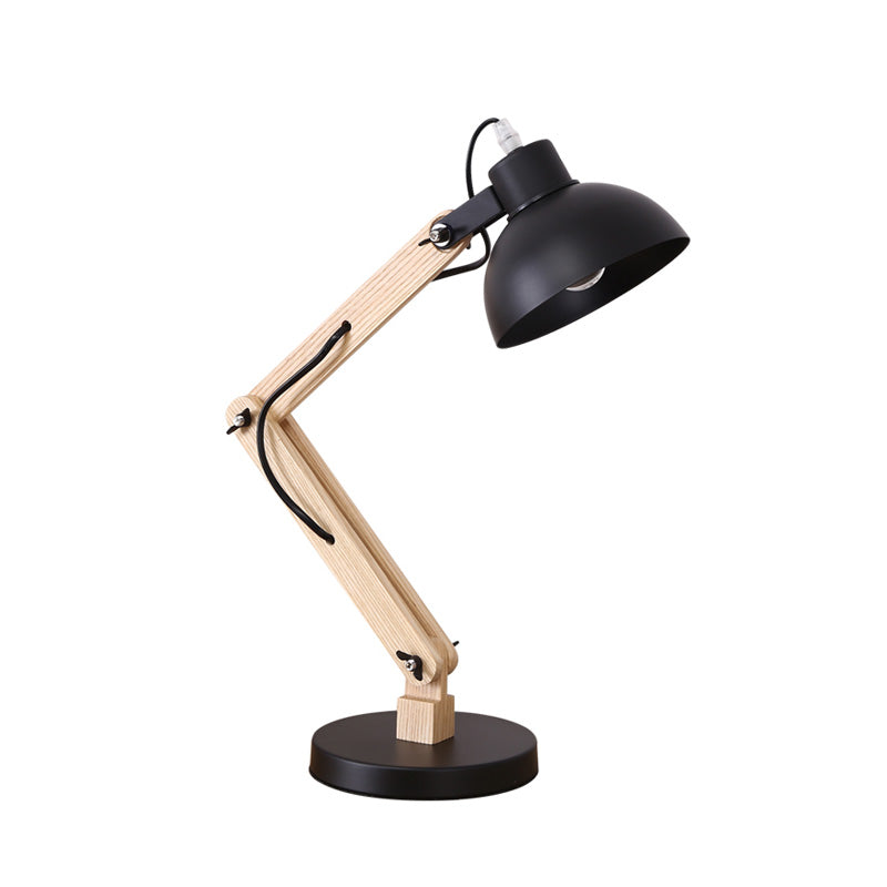 Lumora Arc Table Lamp With Metal And Solid Ashwood Base