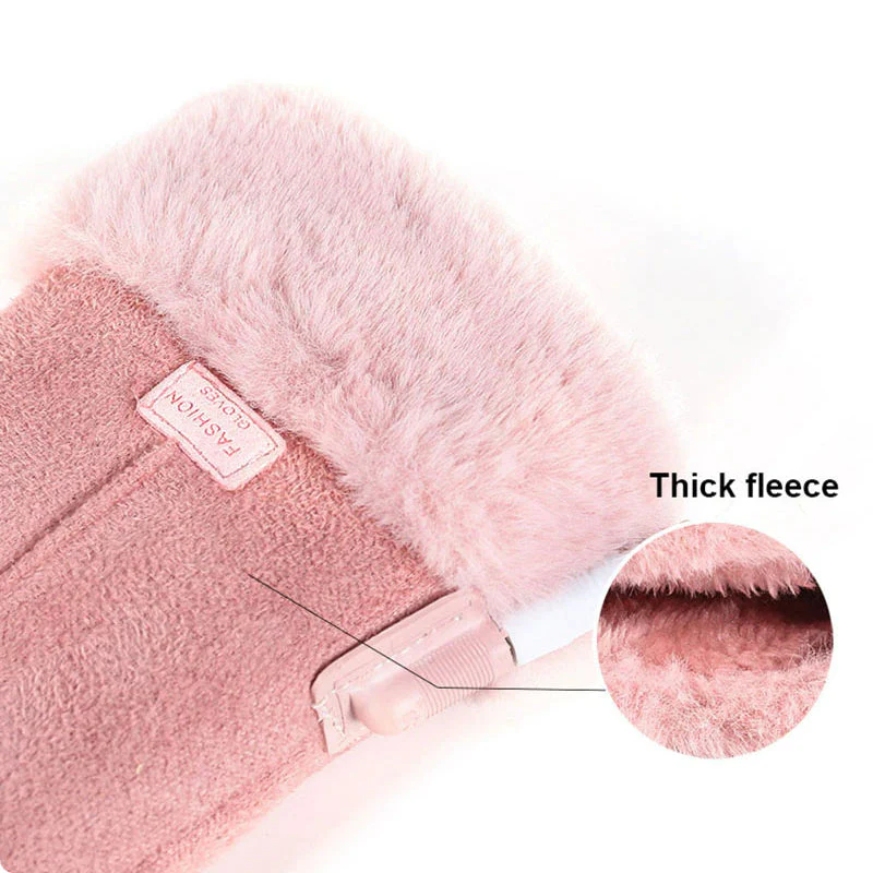 Rechargeable Wool Lined Heated Gloves For Women With Touchscreen