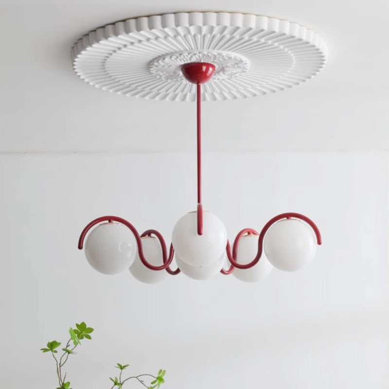 Crimson Curve glazen bol hanglamp LumaNova Luxe