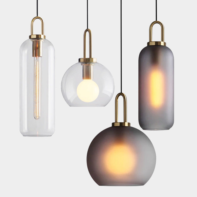 Luz de Realce AureaGlass com Abajur Fosco e Latão