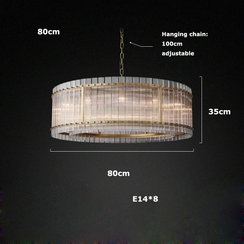 NovaLuxe Crystal Chandelier With Dual Tiers And Brass Finish