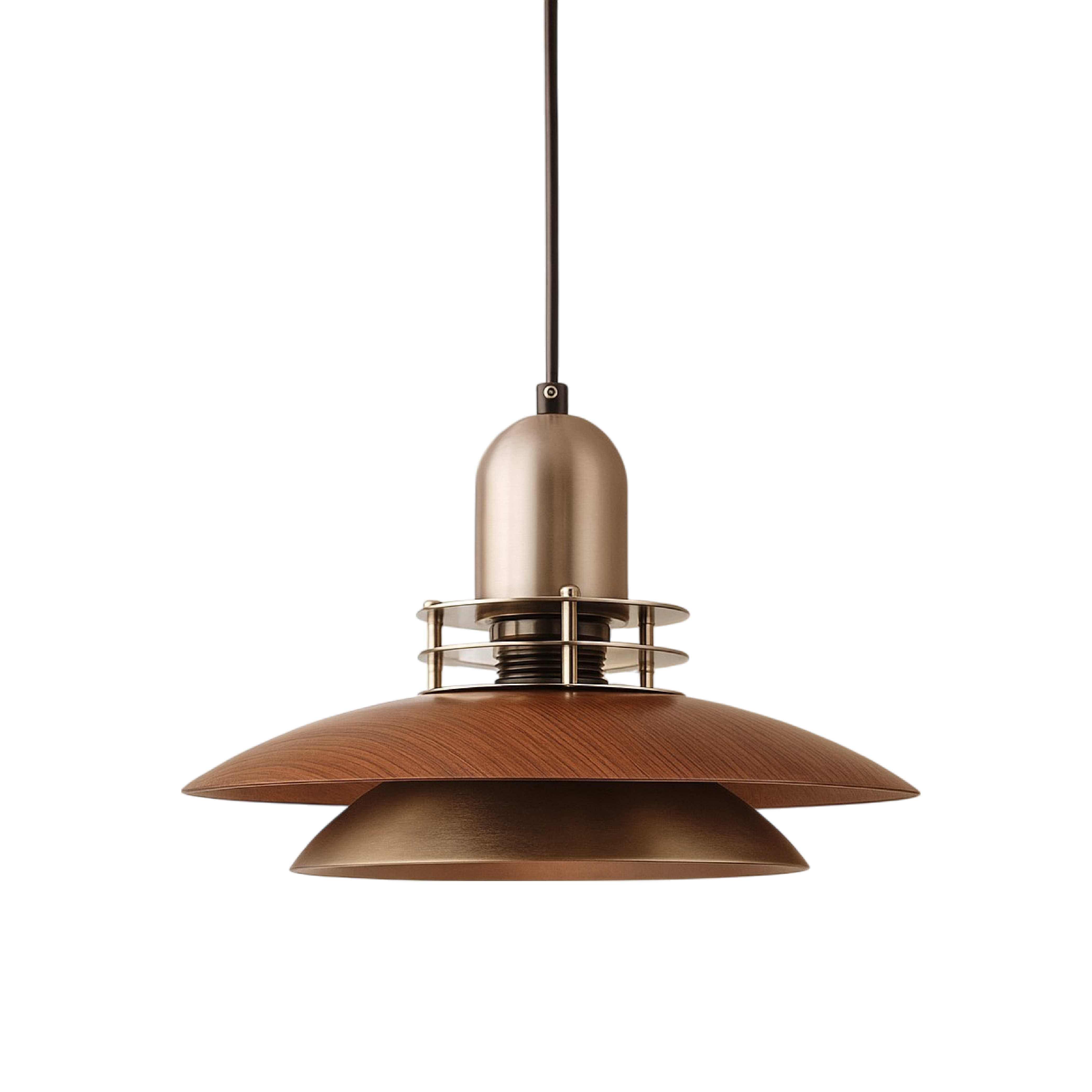Lunera | Layered Walnut Wood Pendant Lamp For Dining