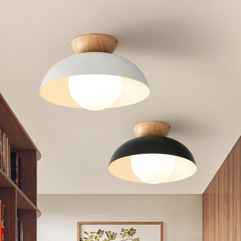 NordicLume Ceiling Light Wood and Iron Minimalist Fixture