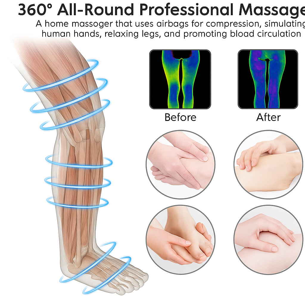 Dispositivo Massaggiatore a Compressione Completa per Gambe VigorFlow Air-C