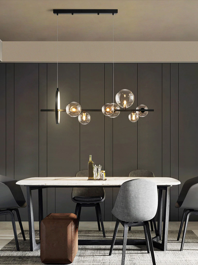 AquaOrb Glass Bubble Chandelier With Transparent Glow