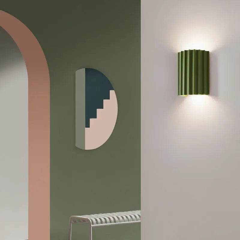 NovaRuffle Wall Light With Elegant Macaron Style Shade